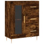 vidaXL Buffet haut Chêne fumé 69 5x34x180 cm Bois d'ingénierie