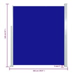 vidaXL Auvent latéral rétractable de patio 160x500 cm Bleu