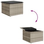 vidaXL Ensemble de salle à manger de jardin 5 pièces avec coussins Gris clair en poly rotin