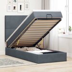 vidaXL Cadre de lit ottoman avec matelas gris foncé 140x190 cm velours