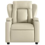 vidaXL Fauteuil inclinable de massage Crème Similicuir
