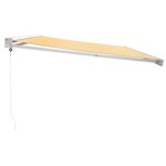 vidaXL Auvent rétractable jaune et blanc 5x3 m tissu et aluminium