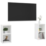 vidaXL Meubles TV 2 Pièces Blanc 72x35x36 5 cm Bois d'ingénierie