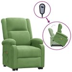 vidaXL Fauteuil de massage Vert clair Velours