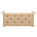 vidaXL Balancelle avec coussin beige 120 cm Bois de teck solide