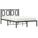 vidaXL Cadre de lit métal avec tête de lit noir 120x200 cm