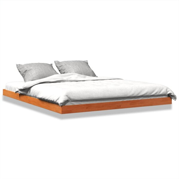 vidaXL Cadre de lit sans matelas cire marron 160x200cm bois pin massif