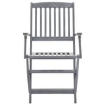 vidaXL Ensemble à manger de jardin 7 Pièces Bois d'acacia massif Gris