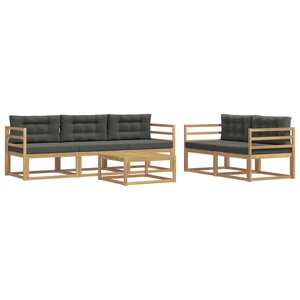 vidaXL Ensemble de canapés d'extérieur 6 Pièces Blanc et anthracite