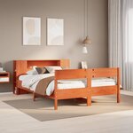 vidaXL Lit bibliothèque sans matelas cire marron 160x200 cm pin massif