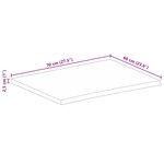 vidaXL Dessus de table 70x60x2 5 cm bord vif bois massif manguier brut