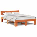 vidaXL Cadre de lit Marron cire 160 x 200 cm Bois massif en pin