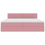 vidaXL Lit avec rangement et LED avec LED Rose 200 x 200 cm Velours