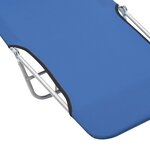 vidaXL Chaises longues pliables 2 Pièces Acier et tissu Bleu