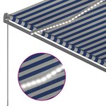 vidaXL Auvent automatique capteur de vent et LED 3x2 5 m Bleu et blanc