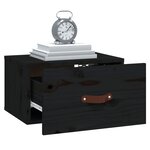 vidaXL Table de chevet murale Noir 40x29 5x22 cm
