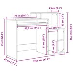 vidaXL Bureau avec Rangement Vieux Bois 120.5x44x88.5 cm Bois d'ingénierie