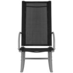 vidaXL Chaises à bascule de jardin lot de 2 Acier et textilène Noir