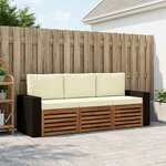 vidaXL Ensembles de canapés avec coussin 3 Pièces Bois d'Acacia Massif