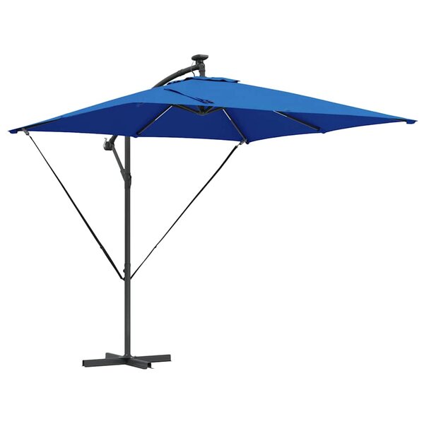 vidaXL Parasol banane à mât déporté Bleu 249 x 249 x 250 cm
