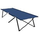 vidaXL Lit de camping pliant 2 Pièces Bleu 206 x 76 x 74 cm Tissu Oxford