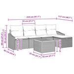 vidaXL Ensemble de Canapé de Jardin 6 pièces avec Coussins Beige Rattan Poly