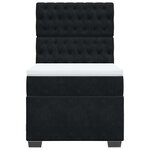 vidaXL Sommier à lattes de lit et matelas Noir 80x200 cm Velours