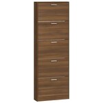 vidaXL Armoire à chaussures Chêne marron 59x17x169cm Bois d'ingénierie