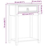 vidaXL Table console avec tiroir Blanc 55 x 35 x 73 cm Pin massif
