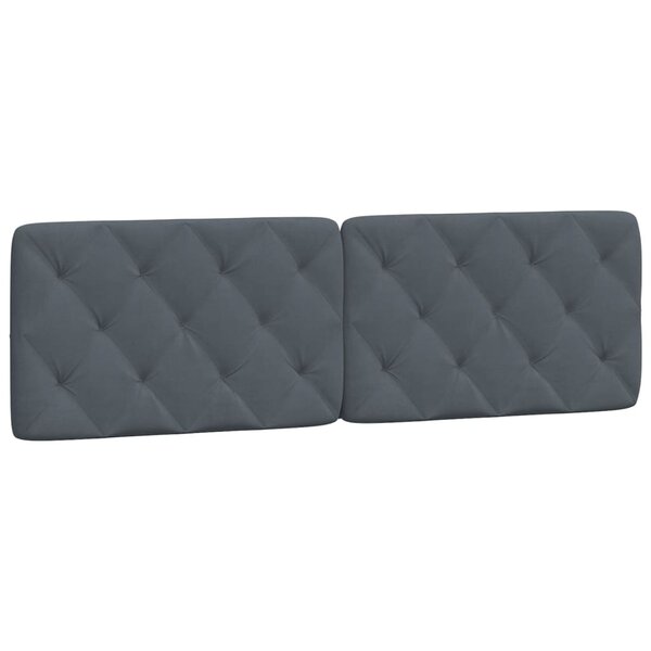 vidaXL Coussin de tête de lit gris foncé 160 cm velours