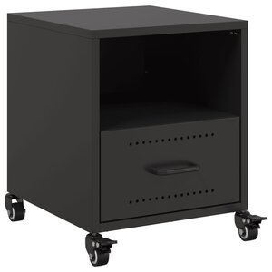 vidaXL Table de chevet noir 36x39x43 5 cm acier