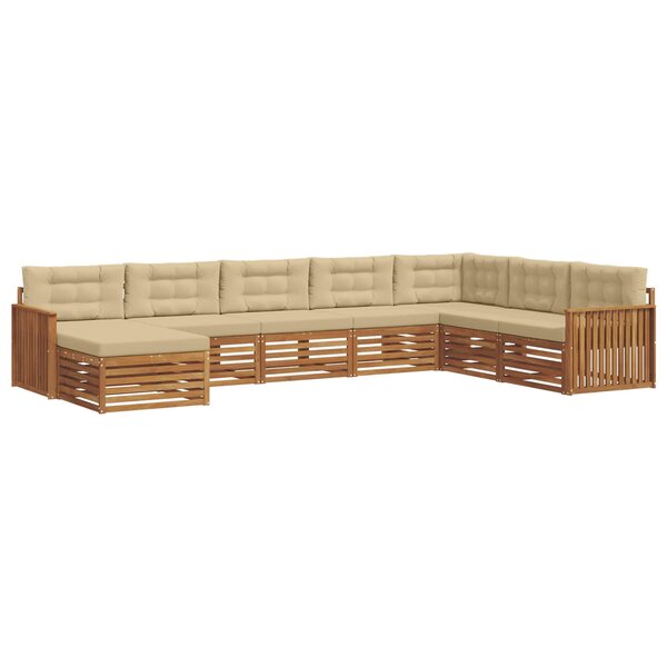 vidaXL Ensemble de canapés d'extérieur 8 Pièces Naturel et Beige