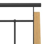 vidaXL Cadre de lit Métal et bois de chêne massif 90x200 cm