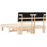 vidaXL Cadre de lit avec tête de lit rembourrée Noir 160 x 200 cm