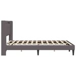 vidaXL Cadre de lit avec bandes LED Gris 160 x 200 cm Simili cuir