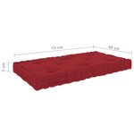 vidaXL Coussin de plancher de palette Rouge bordeaux 73x40x7 cm Coton