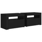 vidaXL Tables de chevet 2 Pièces avec LED Noir 60x35x40 cm