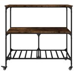 vidaXL Chariot de cuisine chêne fumé 100x50x95 cm bois d'ingénierie