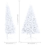 vidaXL Sapin de Noël artificiel moitié avec support blanc 120 cm PVC