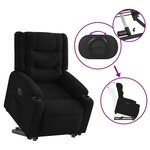 vidaXL Fauteuil inclinable électrique noir tissu