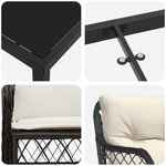 vidaXL Ensemble de salle à manger de jardin en 7 pièces avec des coussins en poly rotin noir