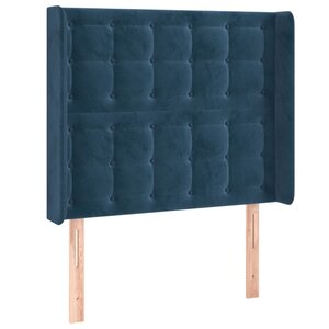 vidaXL Tête de lit avec oreilles Bleu foncé 103x16x118/128 cm Velours