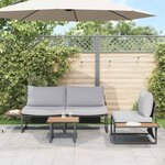 vidaXL Ensemble de salle à manger pour jardin 3 Pièces Gris clair Acier