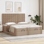 VidaXL Cadre de lit ottoman et matelas cappuccino 200x200cm similicuir