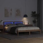 vidaXL Cadre de lit avec tête de lit Marron 160 x 200 cm Pin massif