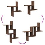 vidaXL Étagères murales 2Pièces chêne marron 38x12x38cm bois d'ingénierie