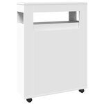 vidaXL Meuble étroit de salle de bain à roulettes blanc