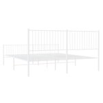 vidaXL Cadre de lit métal sans matelas et pied de lit blanc 193x203 cm