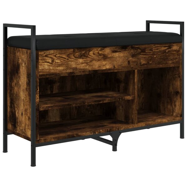 vidaXL Banc à chaussures chêne fumé 85 5x32x57 5 cm bois d'ingénierie