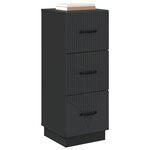 vidaXL Armoire à tiroirs 33 x 34 5 x 87 cm Bois d'ingénierie Noir